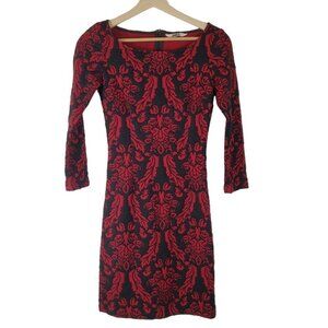 BB Dakota Sheath Dress Women XS Red Black Goth Vampire Victorian Quilted Costume